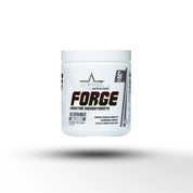 Container of Creatine Monohydrate supplement powder with Heroic Muscle branding