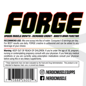 Forge Creatine label containing recommended use and warning statements