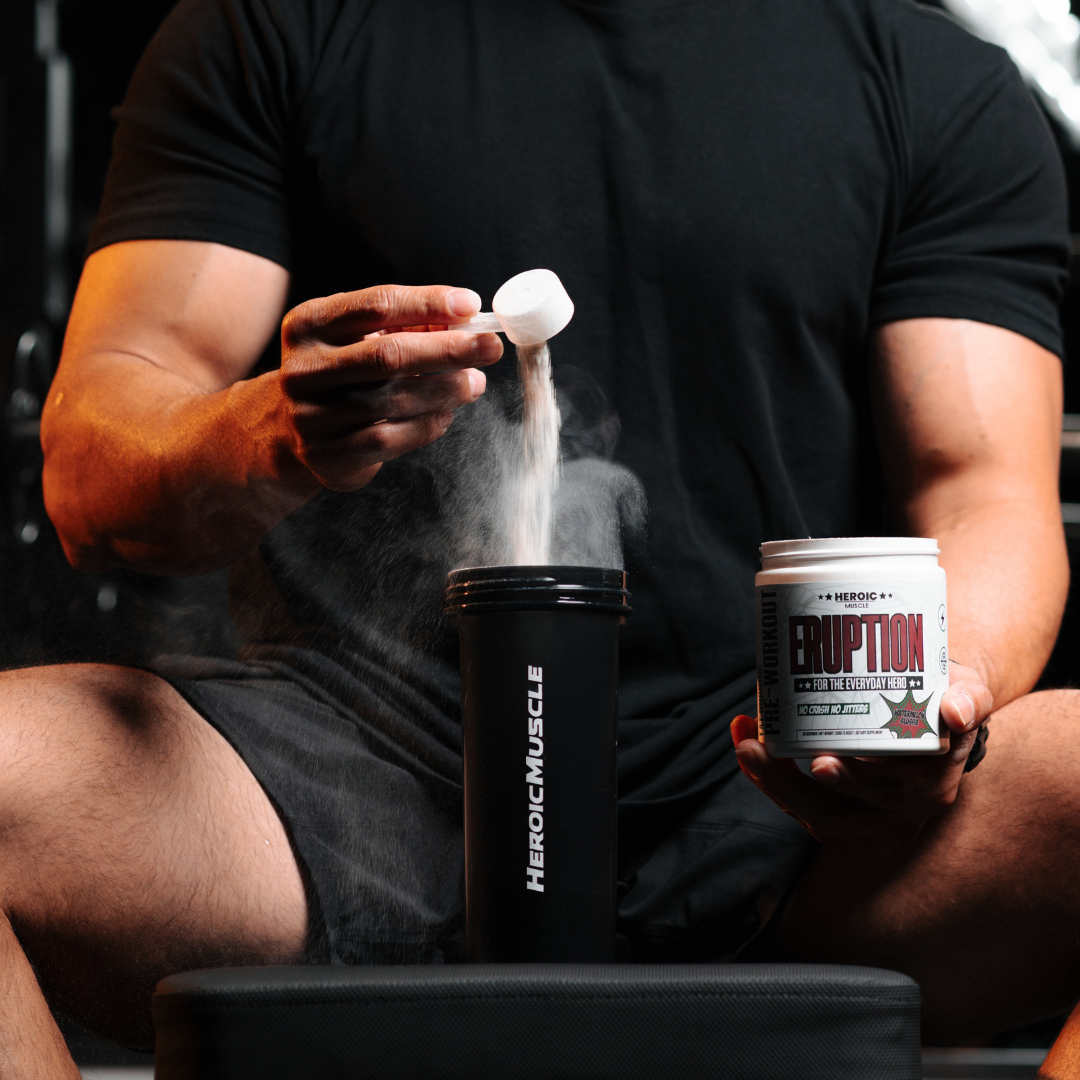 Fat burning pre-workout and shaker bottle